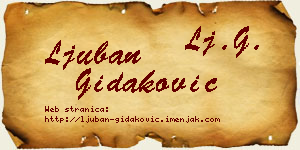 Ljuban Gidaković vizit kartica